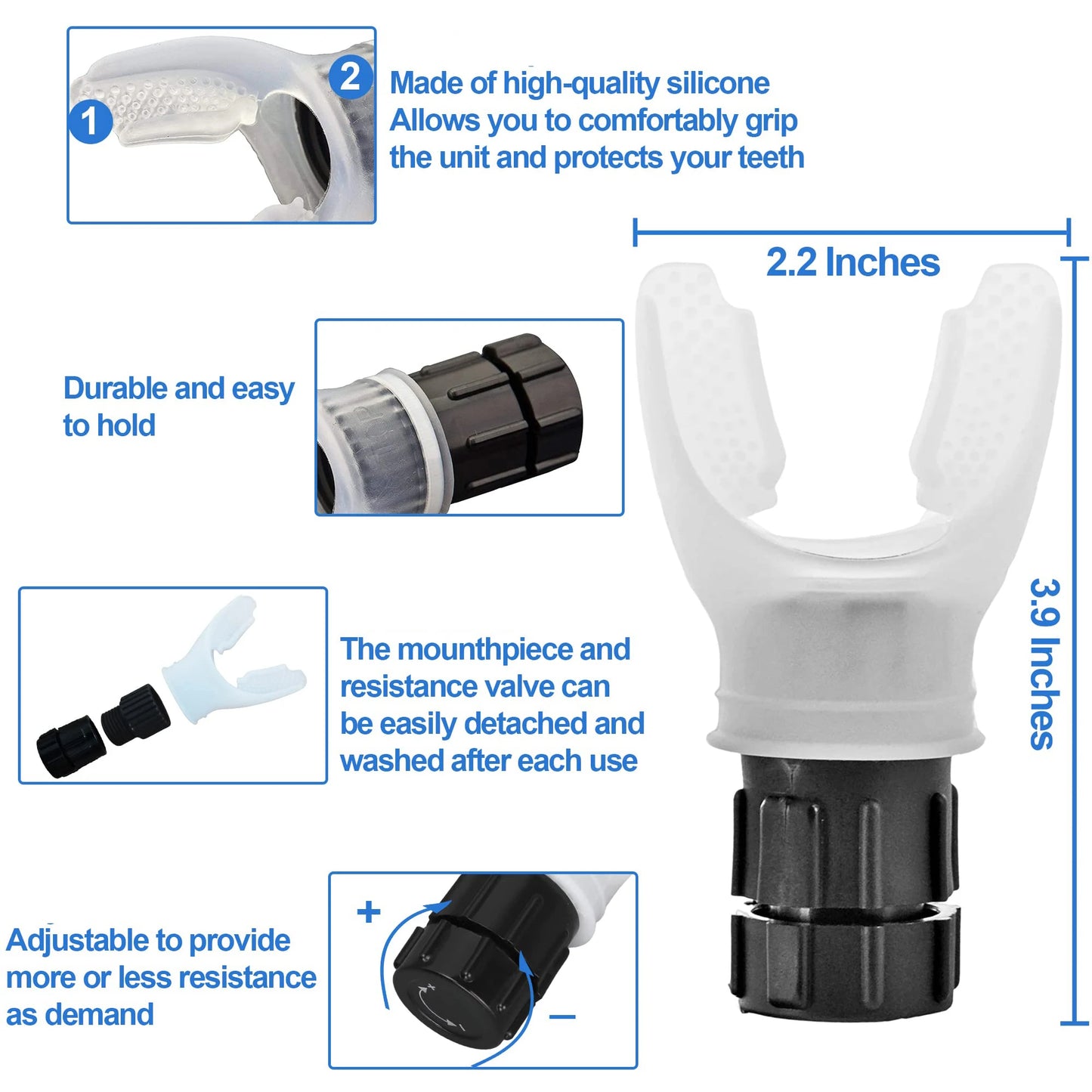 Breathing Trainer Lung Flexer Dropshipping Durable Fitness Exerciser Increases Lung Capacity Breath Adjustable Deep Breath